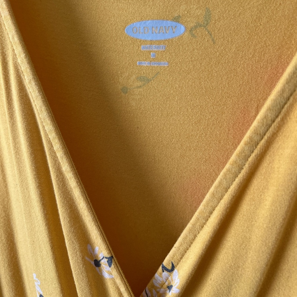 Yarrow Yellow Wrap Look Posy Floral Maternity Sleeveless Stretchy Midi Dress M - Picture 6 of 7